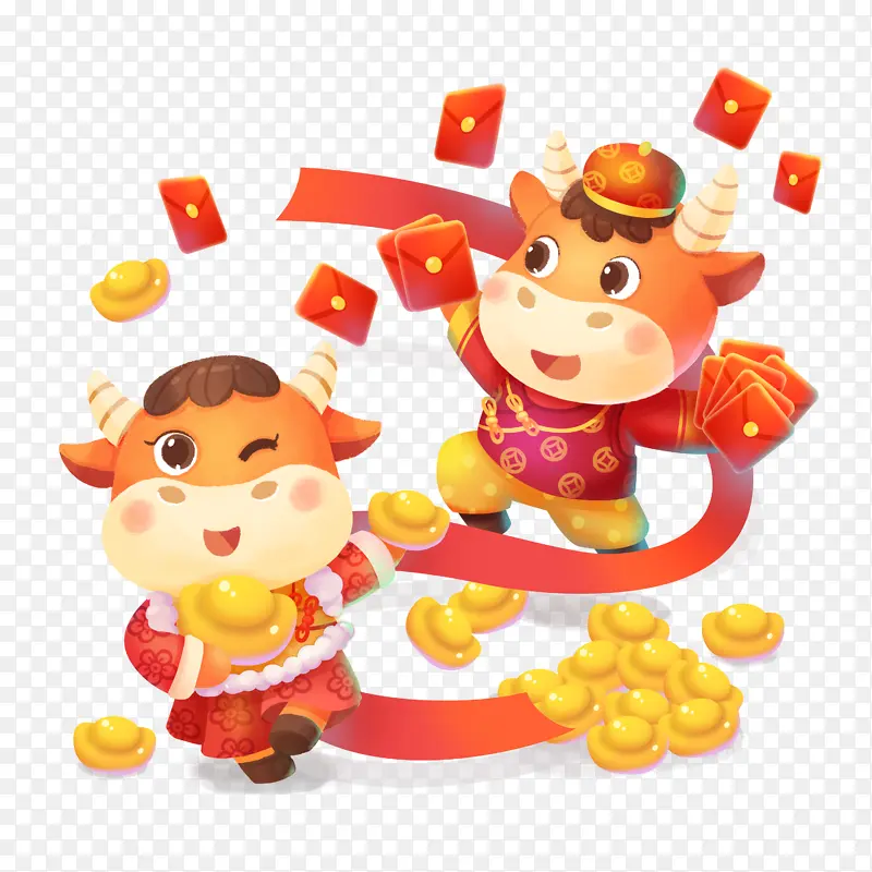 牛年卡通元素PNG图片素材下载_图片编号11206022-PNG素材网