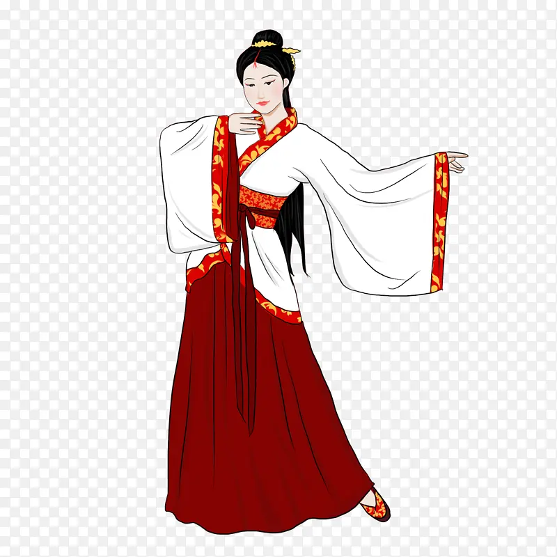 汉服女子服装设计手绘画