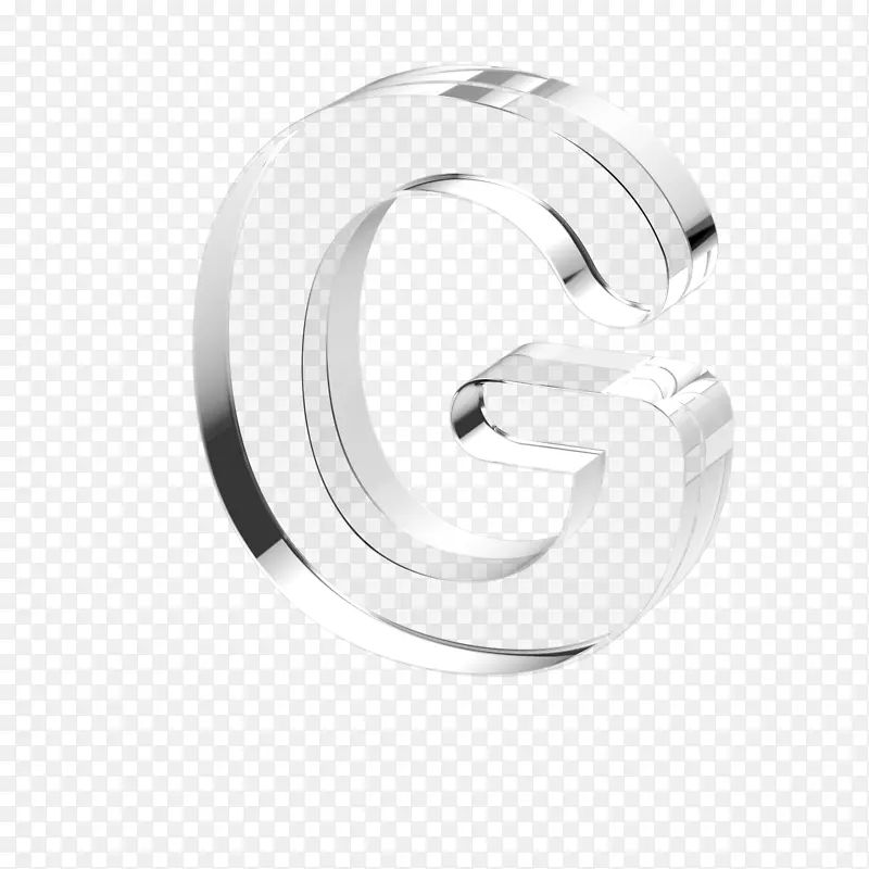 立体水晶透明字母g