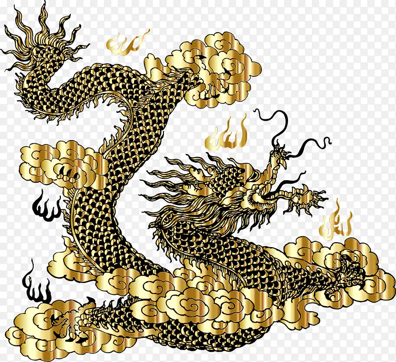 飞龙腾云，中国风五爪金龙图腾PNG图片素材下载_图片编号11207397-PNG素材网