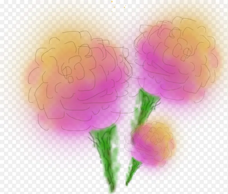 花，手绘花，好看的花，渐变花