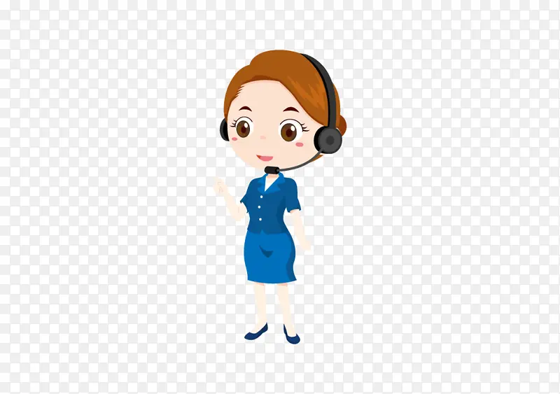 卡通女，卡通客服，卡通小人