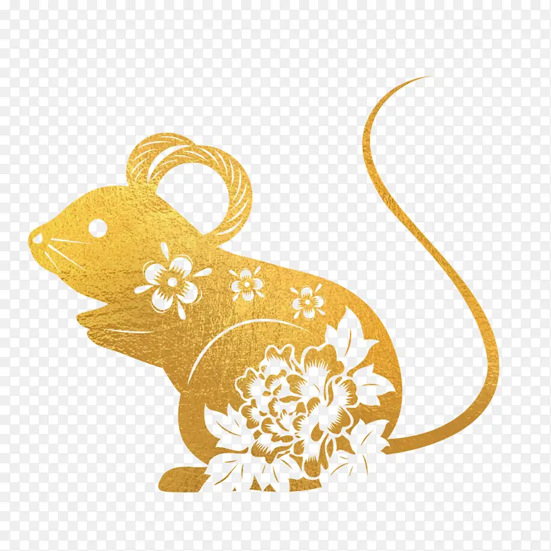 烫金春节老鼠