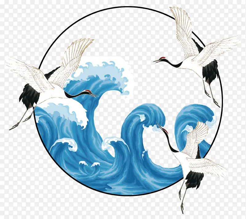 国潮，仙鹤，高清，班服