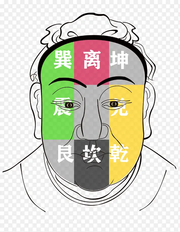 人脸面相九宫图PNG图片素材下载_图片编号11214208-PNG素材网