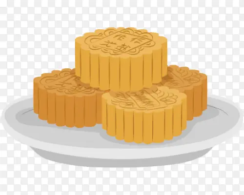 盘子装着的月饼