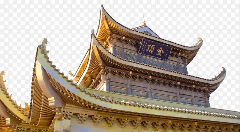中国风金色宫殿屋顶