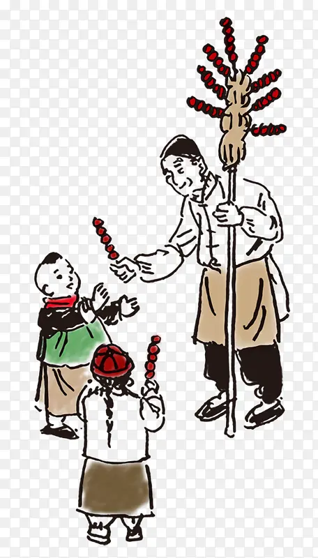 卖糖葫芦的老人 古图