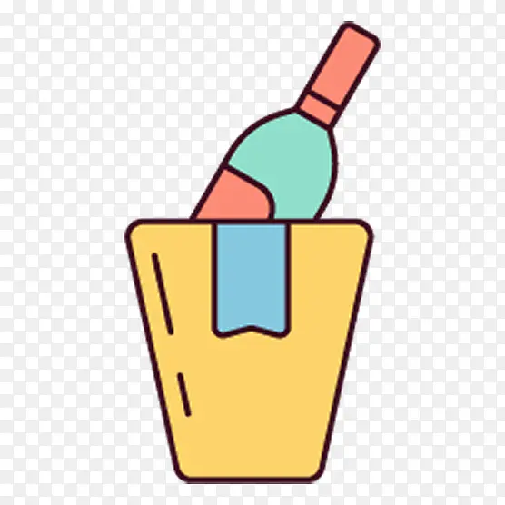 手绘红酒元素