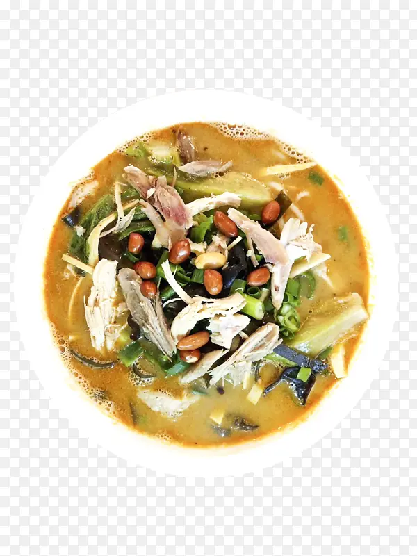 鸡汤麻辣粉美食