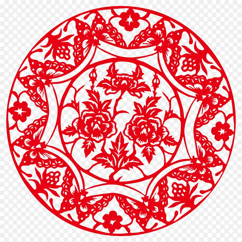 春节元素 新年 传统文化 剪纸