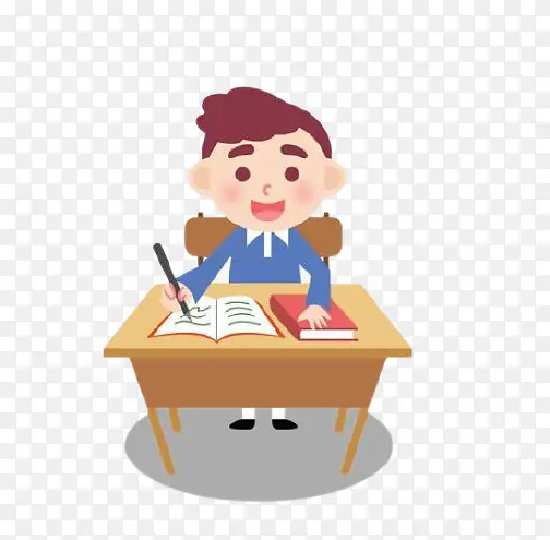 认真学习的小男孩 小男孩