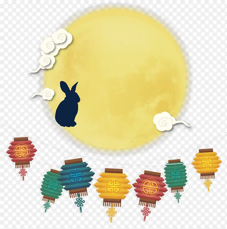中秋节月圆灯笼