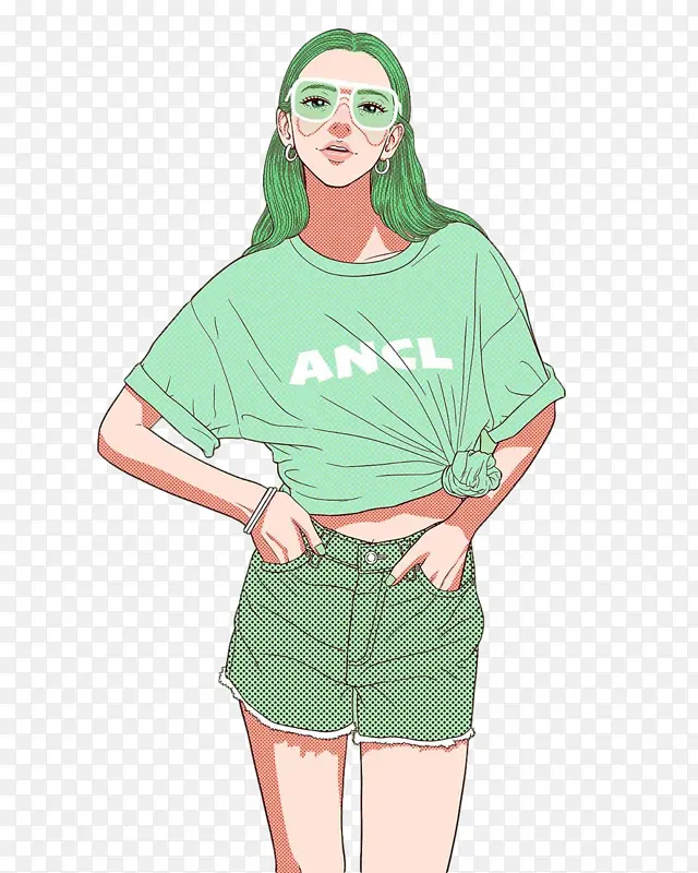 卡通可爱女生插画