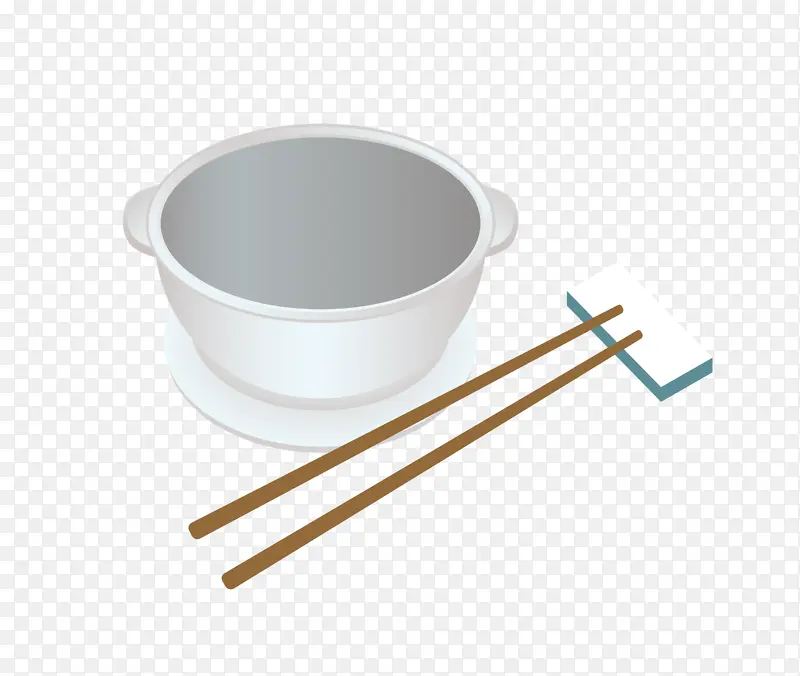 手绘扁平餐具筷子