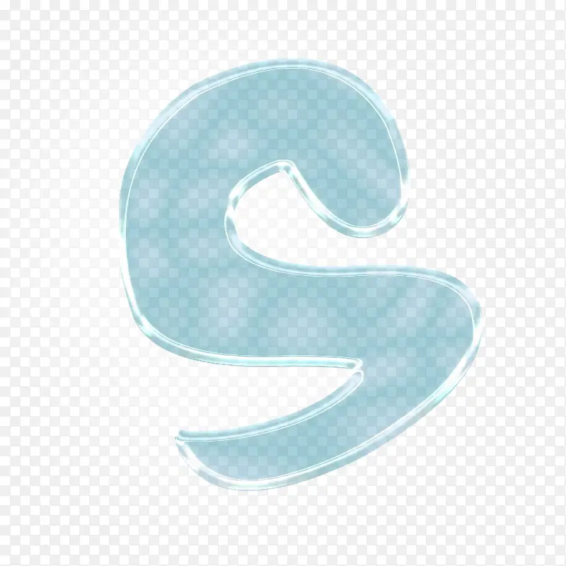 玻璃字母效果立体字体s