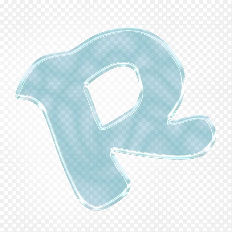玻璃字母效果立体字体r