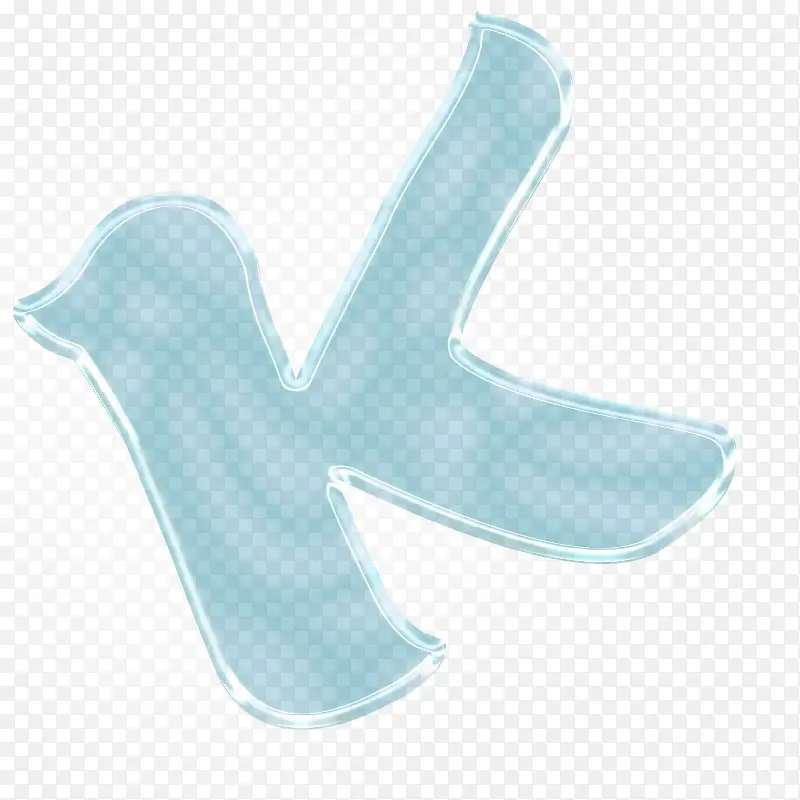 玻璃字母效果立体字体k
