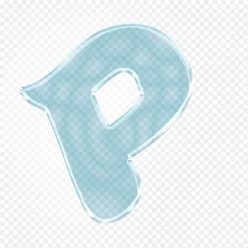 玻璃字母效果立体字体p