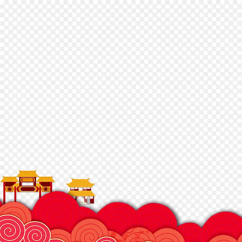 祥云底栏花边纹门