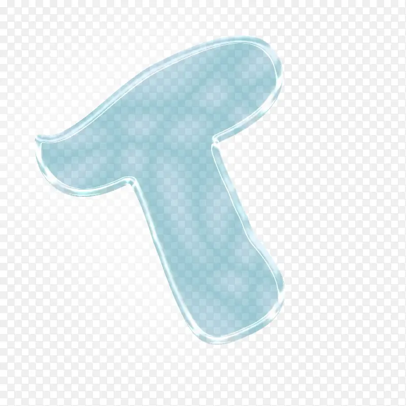 玻璃字母效果立体字体t