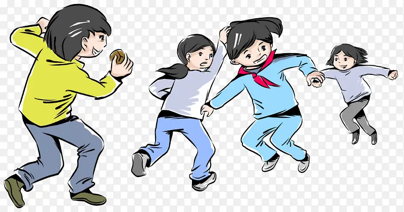 孩子们玩打口袋游戏