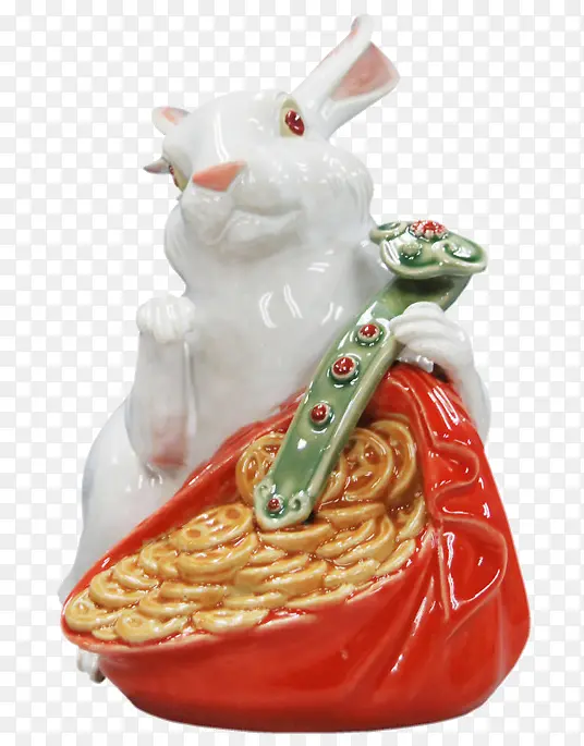 抱着如意的兔子