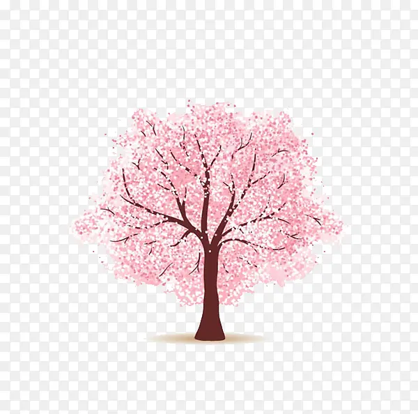 粉色樱花花树