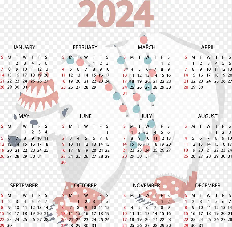 日历-2024年可打印日历