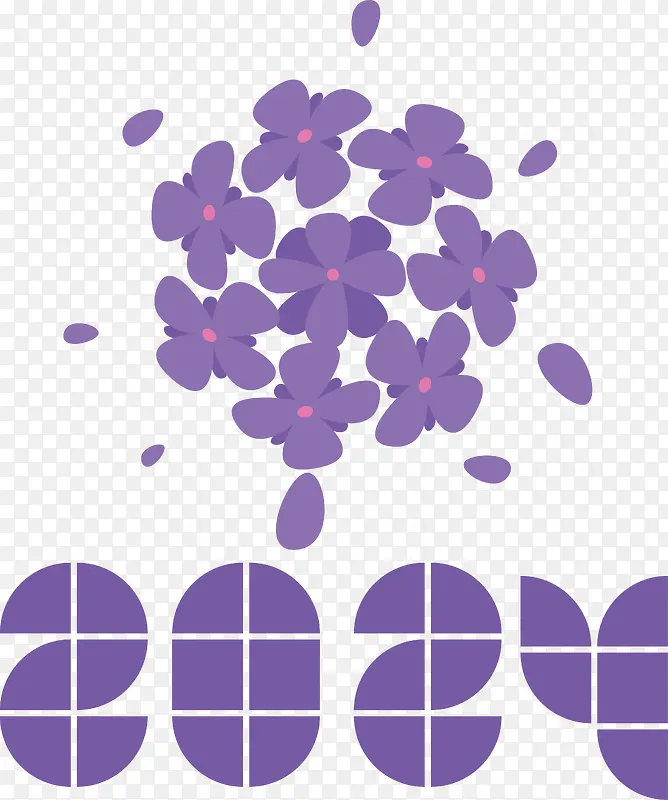 花-花色画蓝紫色