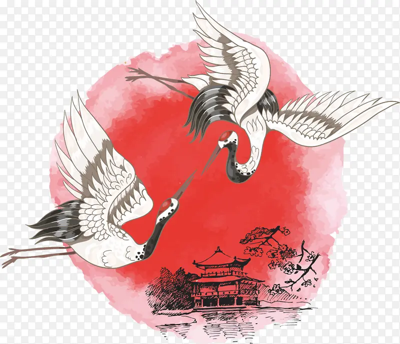 国潮仙鹤古风元素4