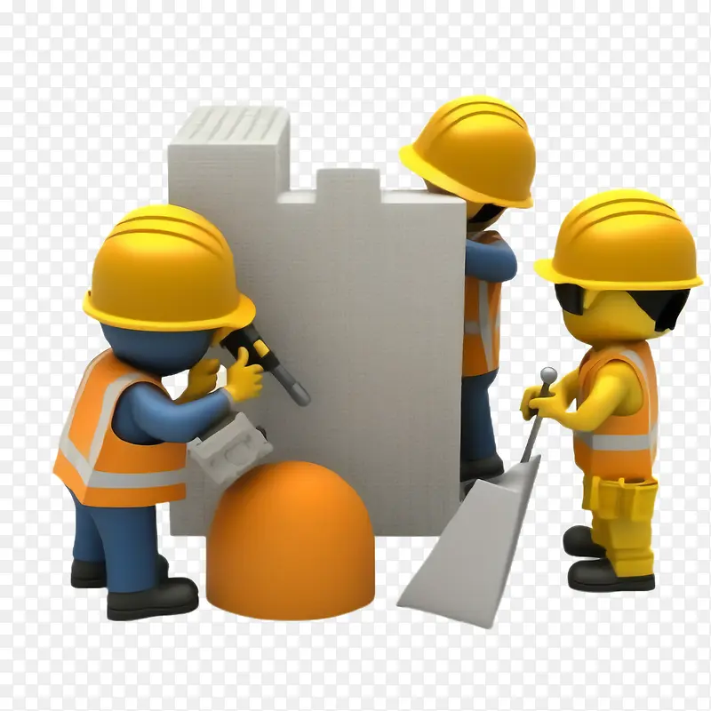 建筑工人正在建造建筑—劳动节