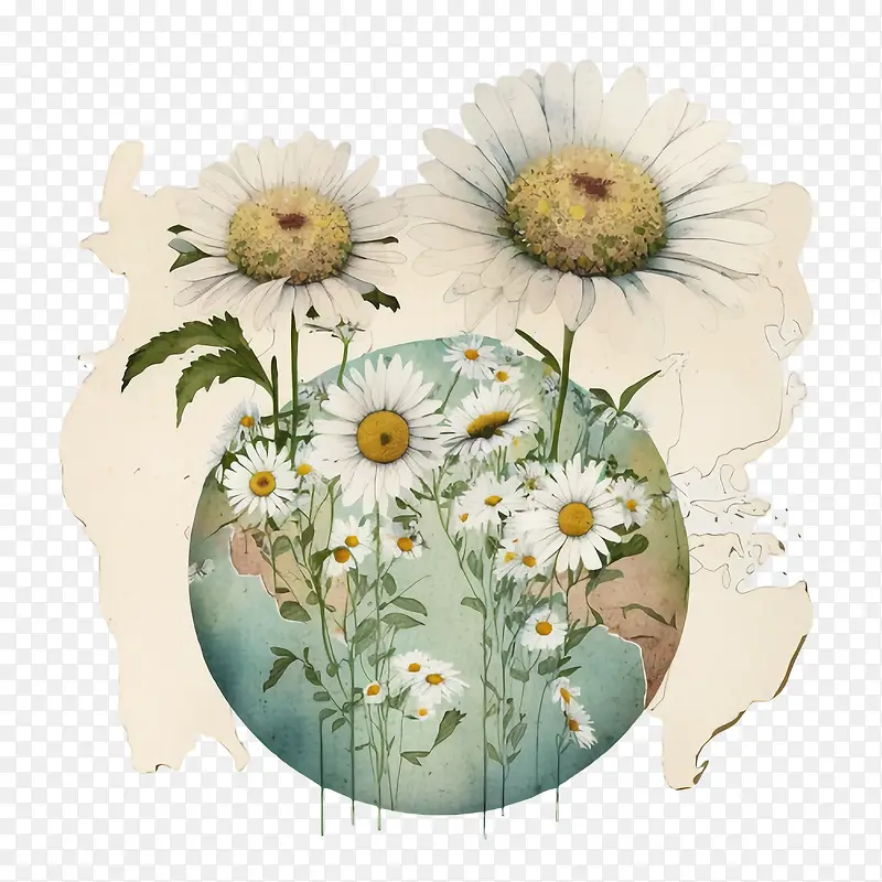 水彩雏菊-雏菊