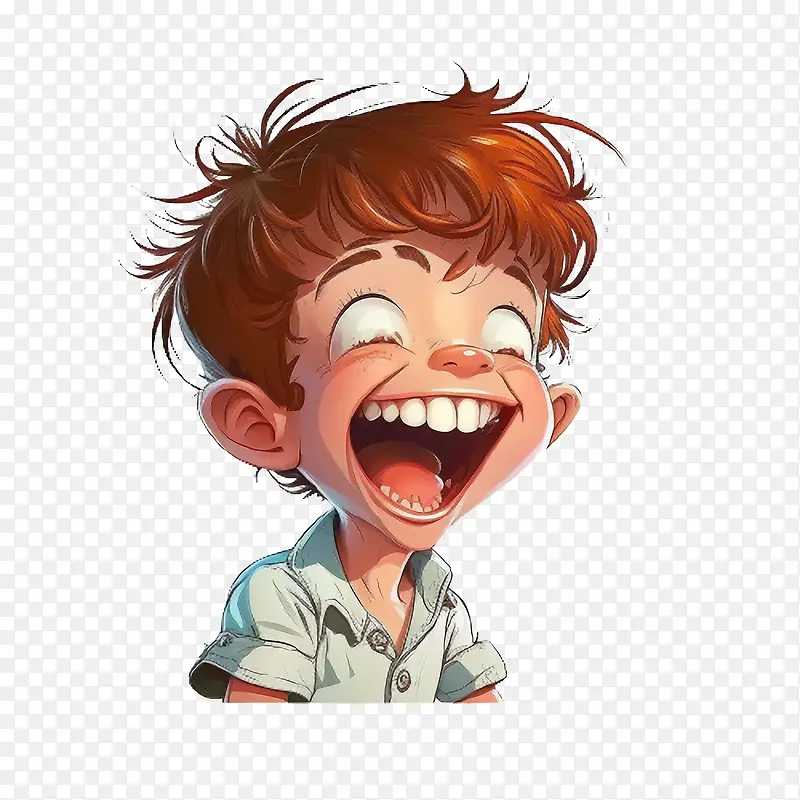 卡通男孩-卡通男孩笑的男孩
