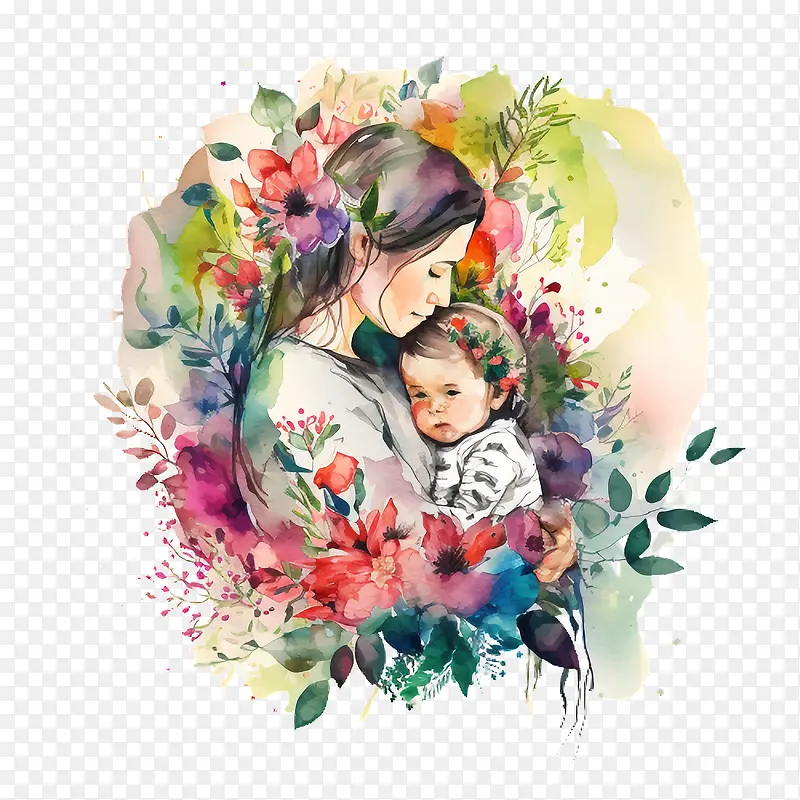 妈妈和孩子——母亲节