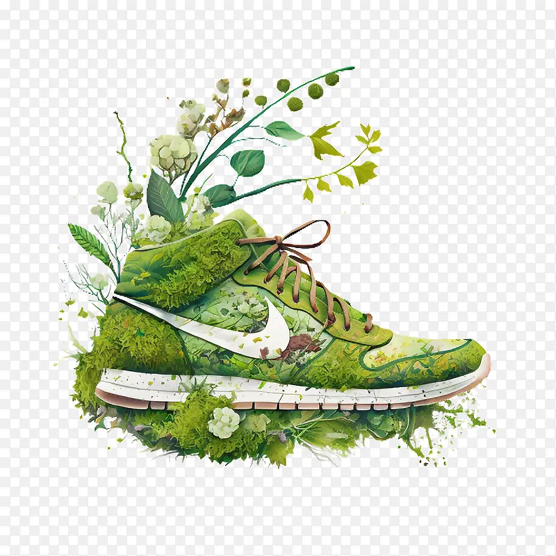 卡通耐克运动鞋-卡通耐克运动鞋绿叶