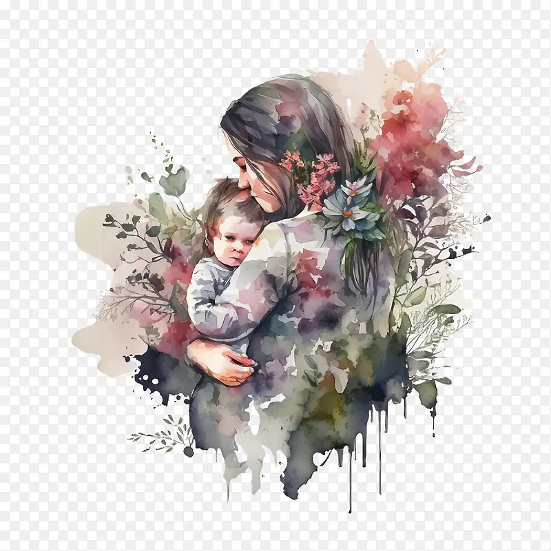 妈妈和孩子——母亲节