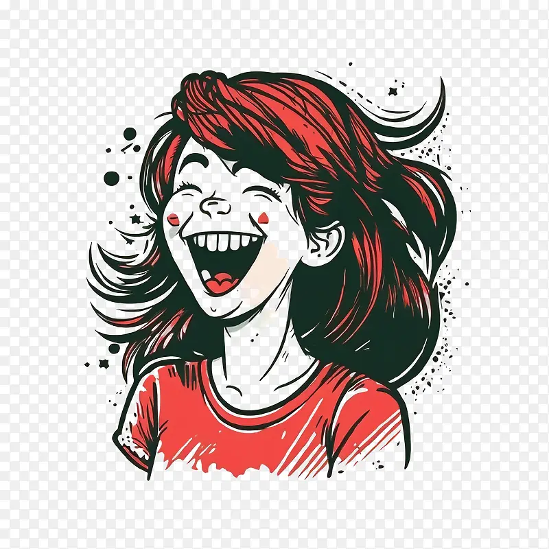 卡通女孩-卡通女孩笑的女孩