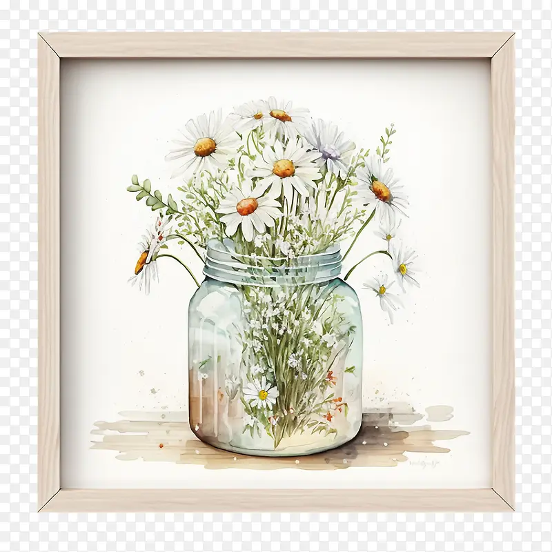 水彩雏菊-水彩雏菊浇壶