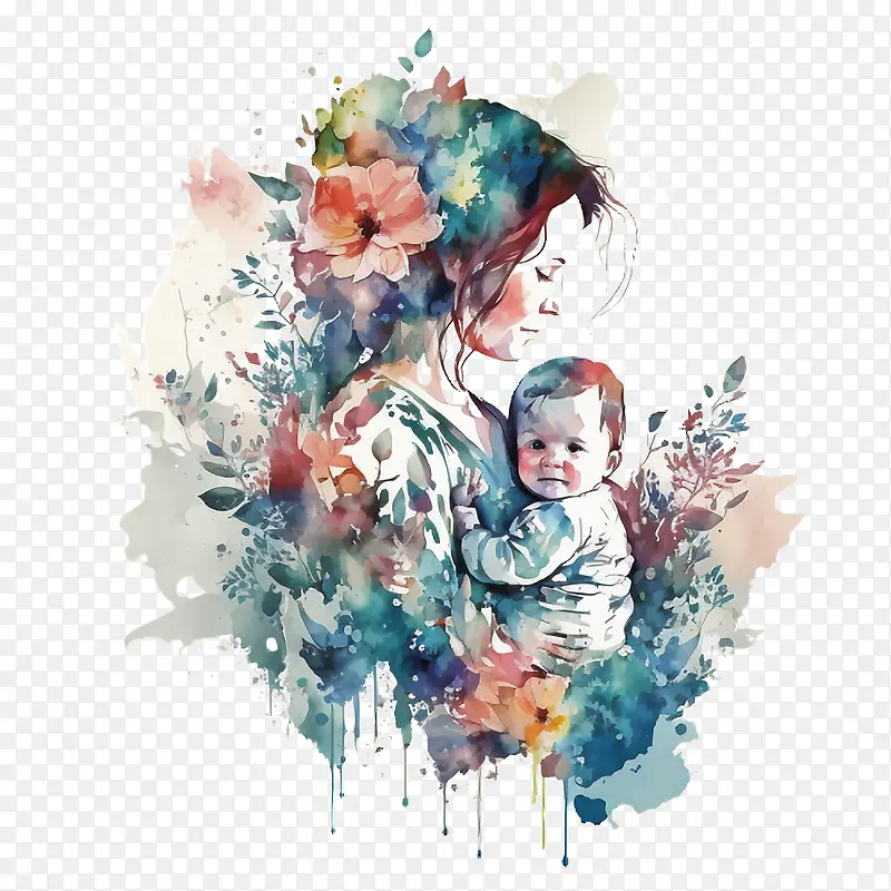 妈妈和孩子——母亲节