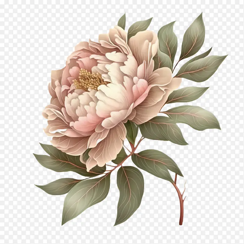 粉彩牡丹-粉彩牡丹粉色牡丹牡丹花