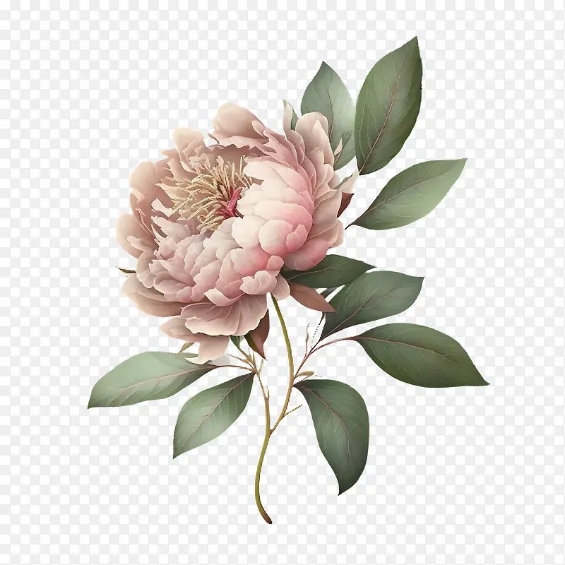 粉彩牡丹-粉彩牡丹粉色牡丹牡丹花