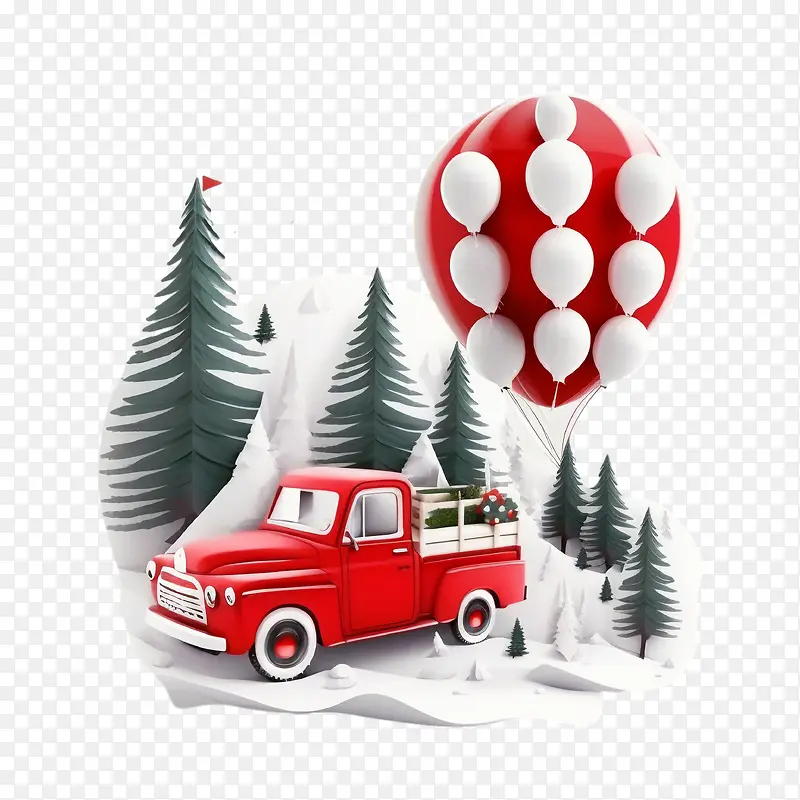 3d卡车-3d卡车纸艺术卡车红色卡车经典皮卡车