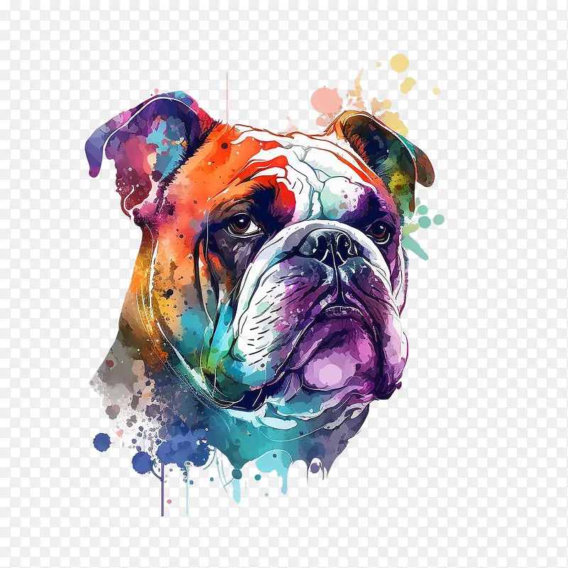 斗牛犬头-斗牛犬头斗牛犬肖像狗头狗肖像