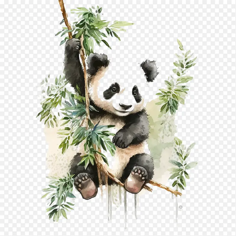 可爱的熊猫-可爱的熊猫宝宝竹子
