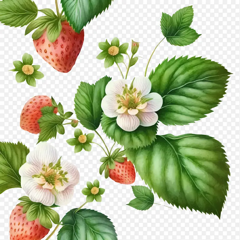 水彩草莓-水彩草莓无缝草莓