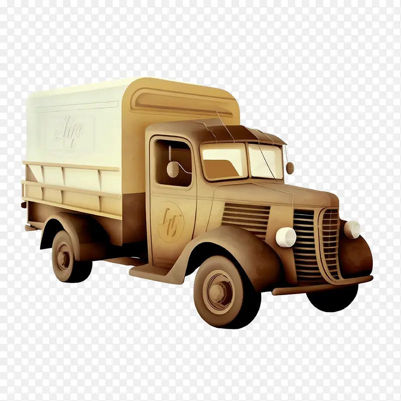 3d卡车-3d卡车纸艺卡车古董卡车水彩卡车