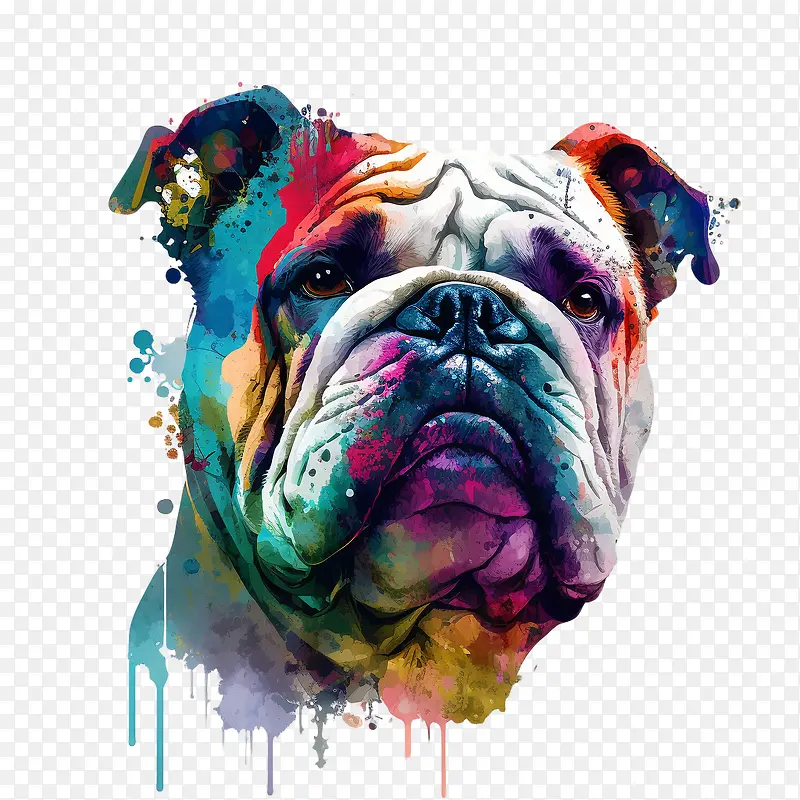 斗牛犬头-斗牛犬头斗牛犬肖像狗头狗肖像