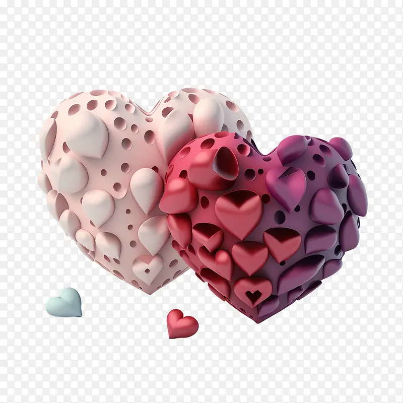 3d心-3d心粉红心红心
