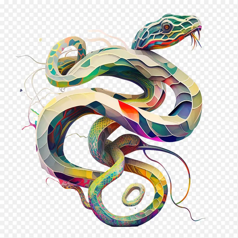 世界蛇日-世界蛇日卡通蛇抽象蛇
